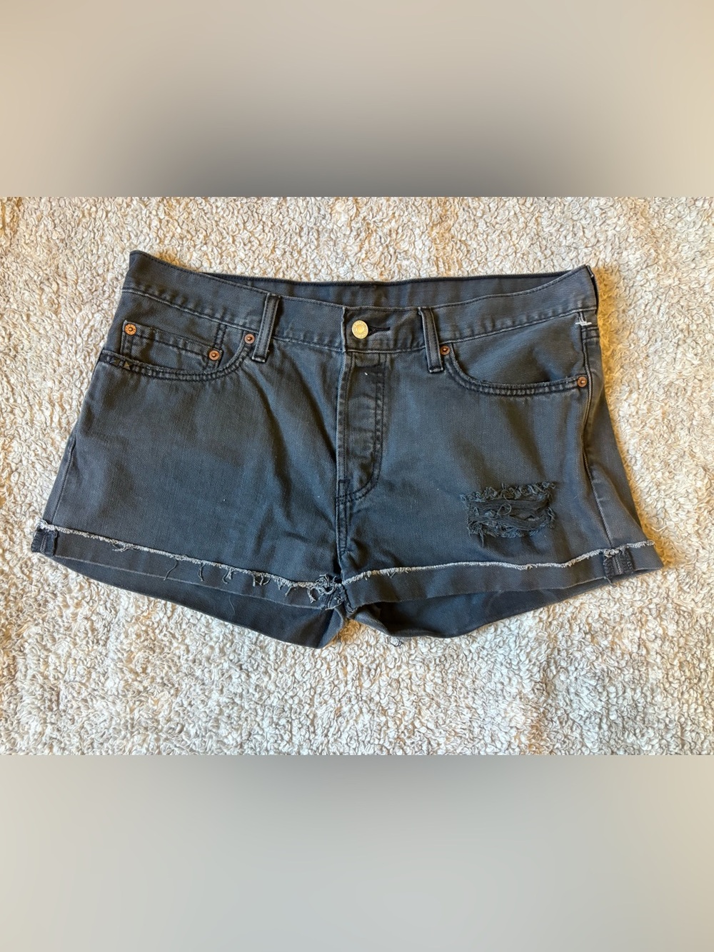 Levi’s 501 Black Denim Shorts Size 34